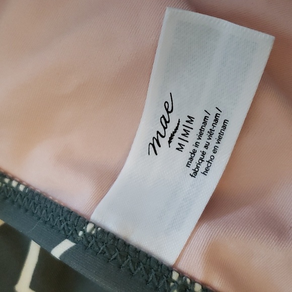 Summer Mae Olive Green Side Strap Star Print Bikini Bottom Size M NWOT # - Picture 5 of 6